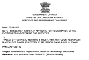 CSR Certificate VTIT